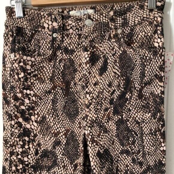 Free People Womens Raw High Rise Snake Print Jeggings Size 29 - Picture 7 of 12